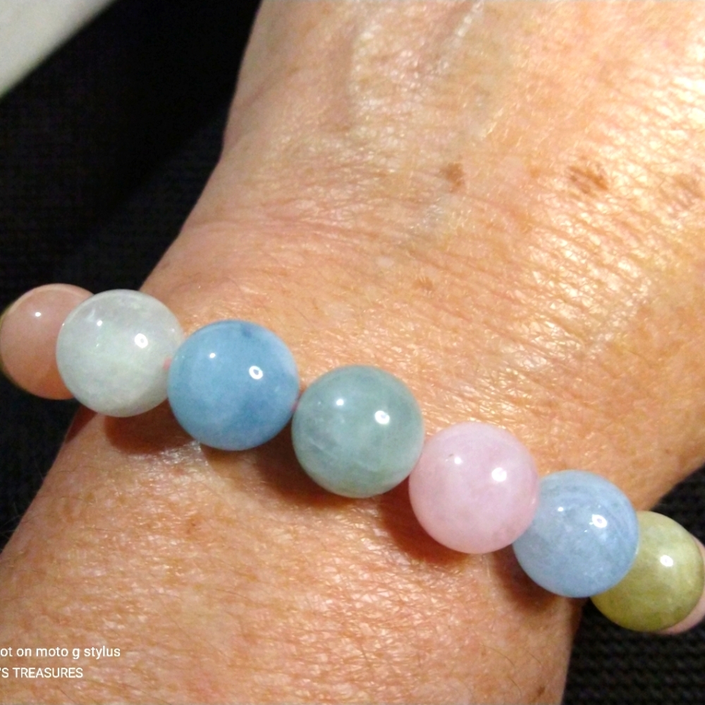 XL- BERYL STRETCH BRACELET.     BIG-XL-16MM. BEADED.  HIGHER TRANSFORMATION. 👇.